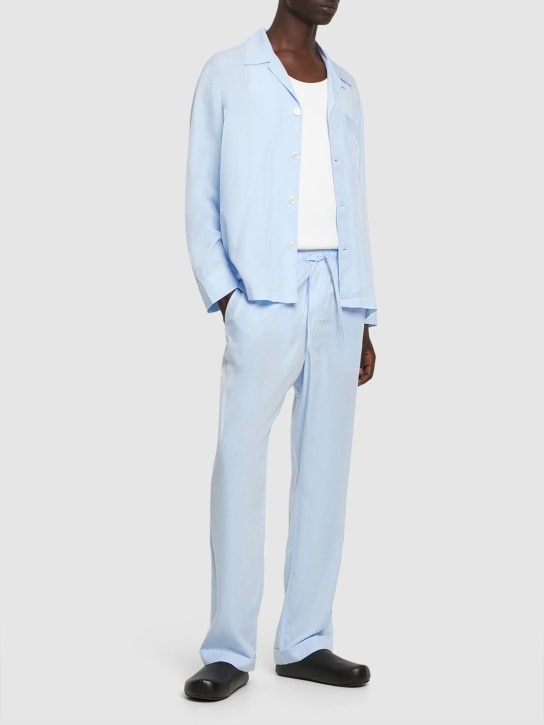CDLP: Woven lyocell pajama pants - Sky Blue - men_1 | Luisa Via Roma