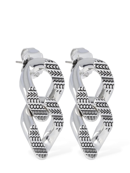 Marc Jacobs: Boucles d'oreilles à maillons de chaîne monogramme - Argent - women_0 | Luisa Via Roma