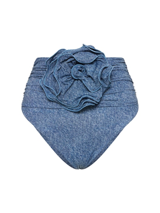 Magda Butrym: Jupe de piscine effet denim détail rose - Bleu - women_0 | Luisa Via Roma