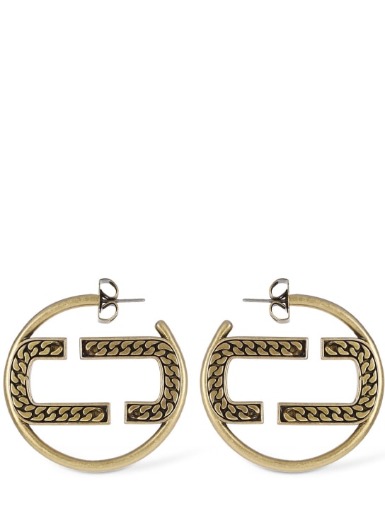 Marc Jacobs: ST. Marc hoop earrings - Altın Rengi - women_0 | Luisa Via Roma
