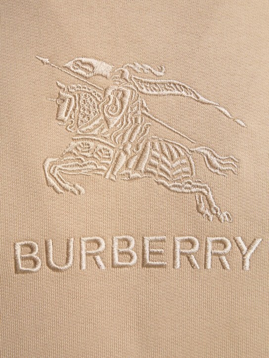 Burberry: Tidan embroidered cotton jersey hoodie - Soft Fawn - men_3 | Luisa Via Roma