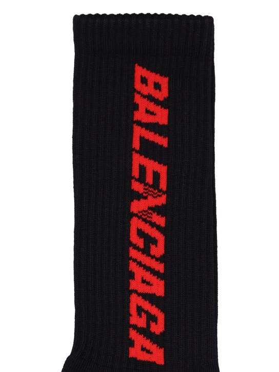Balenciaga: Socken aus Baumwollmischung - Schwarz/Rot - women_1 | Luisa Via Roma