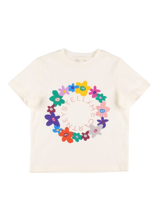 Stella Mccartney Kids: Printed organic cotton t-shirt - kids-girls_0 | Luisa Via Roma