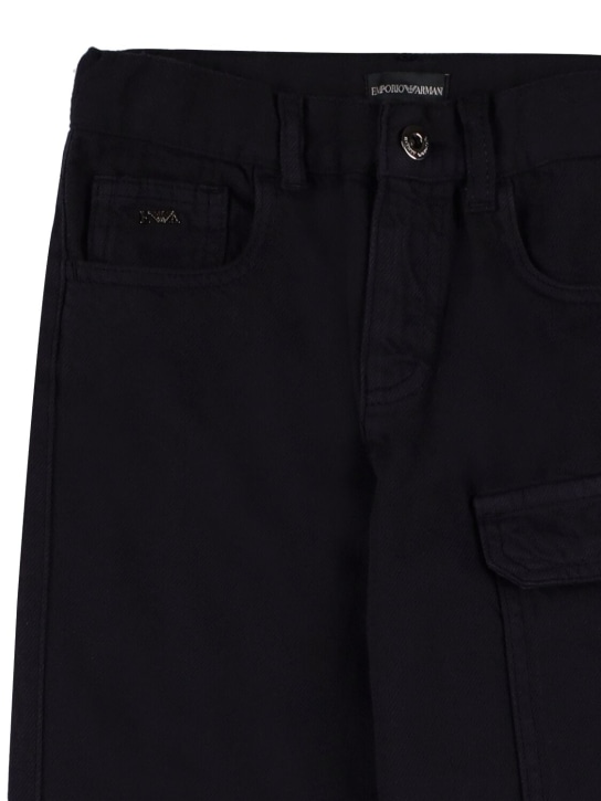 Emporio Armani: Organic cotton cargo pants - Navy - kids-boys_1 | Luisa Via Roma