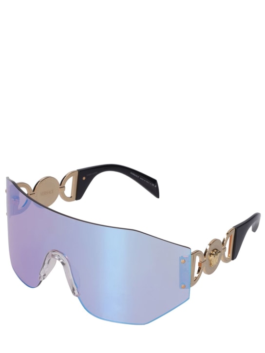 Versace: Medusa Coin mask metal sunglasses - women_1 | Luisa Via Roma