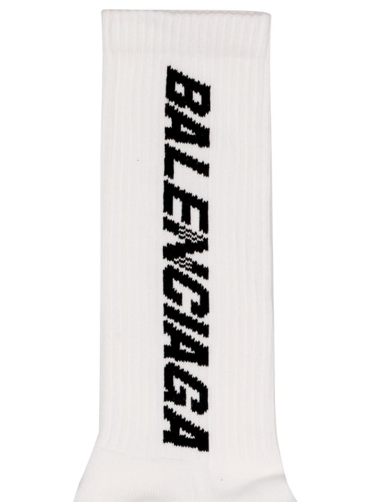 Balenciaga: Socken aus Baumwollmischung - Weiß/Schwarz - women_1 | Luisa Via Roma