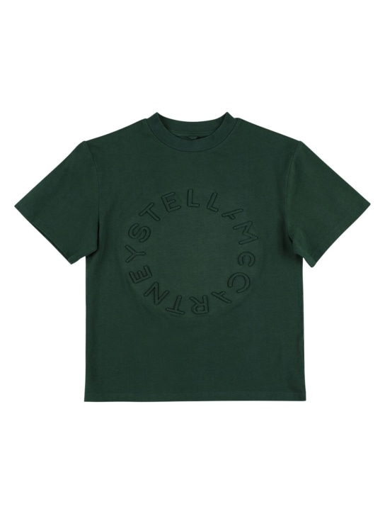 Stella Mccartney Kids: Embossed organic cotton t-shirt - kids-boys_0 | Luisa Via Roma
