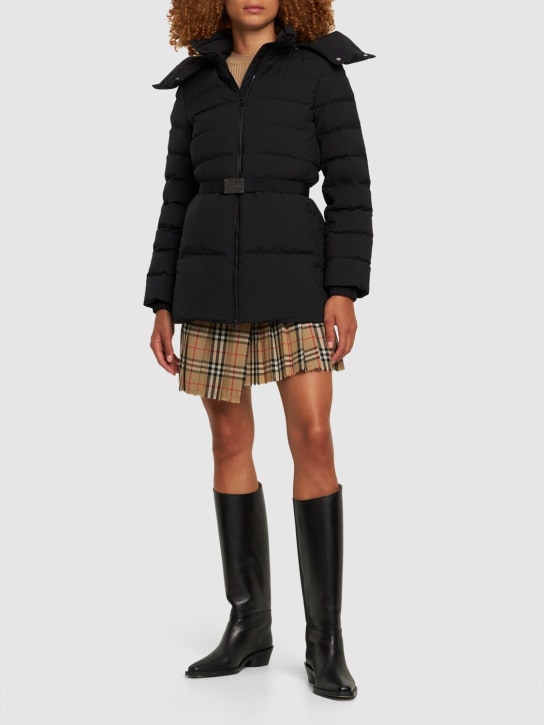 Burberry: Burniston belted quilted down jacket - Black - women_1 | Luisa Via Roma