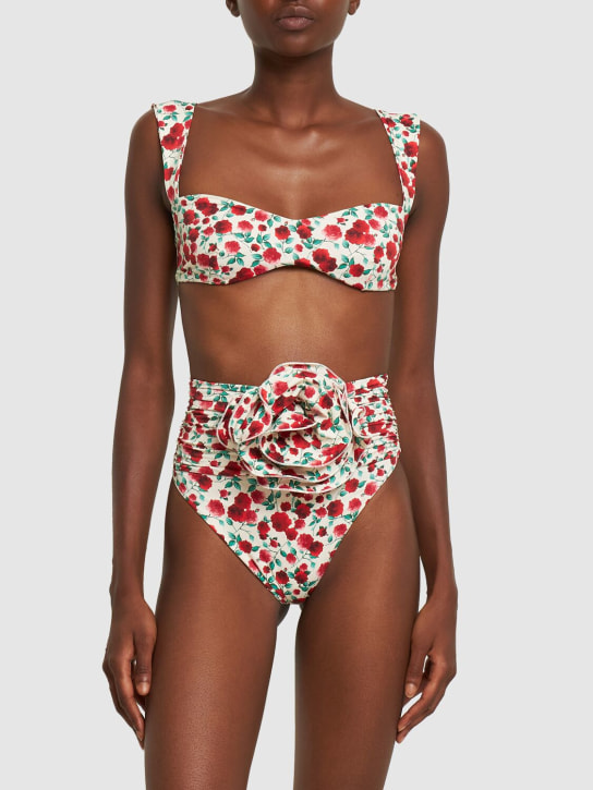 Magda Butrym: Bikinislip mit Druck mit Rose - Bunt - women_1 | Luisa Via Roma