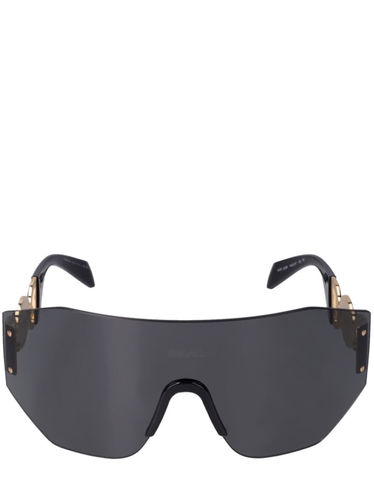 Versace: Medusa Coin mask metal sunglasses - Multi/Dark Grey - men_0 | Luisa Via Roma