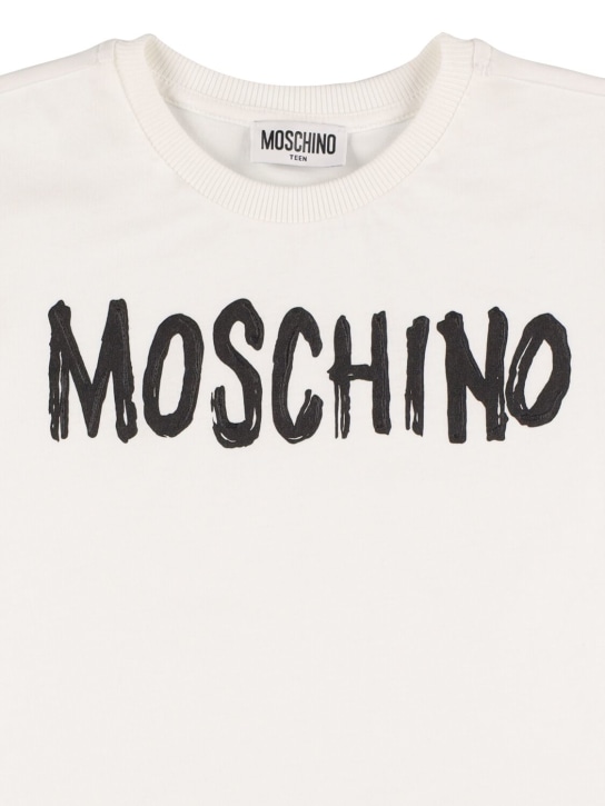 Moschino: T-shirt en jersey de coton imprimé - kids-boys_1 | Luisa Via Roma