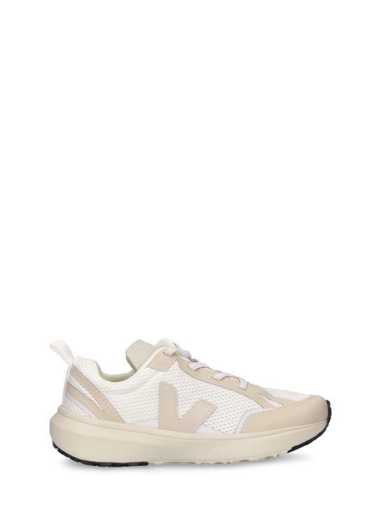 Veja: Canary faux leather sneakers - Off White - kids-boys_0 | Luisa Via Roma