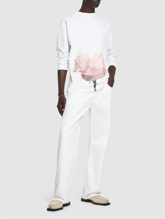 Jacquemus: Camiseta de algodón con estampado - men_1 | Luisa Via Roma