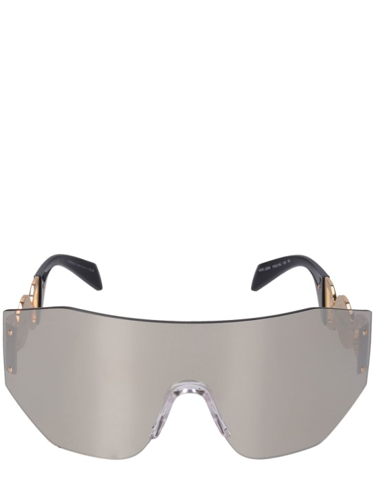 Versace: Medusa Coin mask metal sunglasses - Multi/Silver - men_0 | Luisa Via Roma