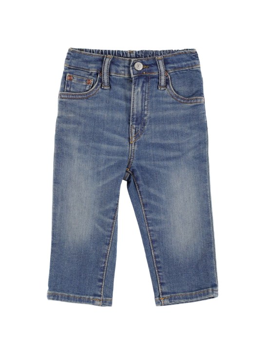 Ralph Lauren: Washed cotton blend denim jeans - Denim - kids-girls_0 | Luisa Via Roma