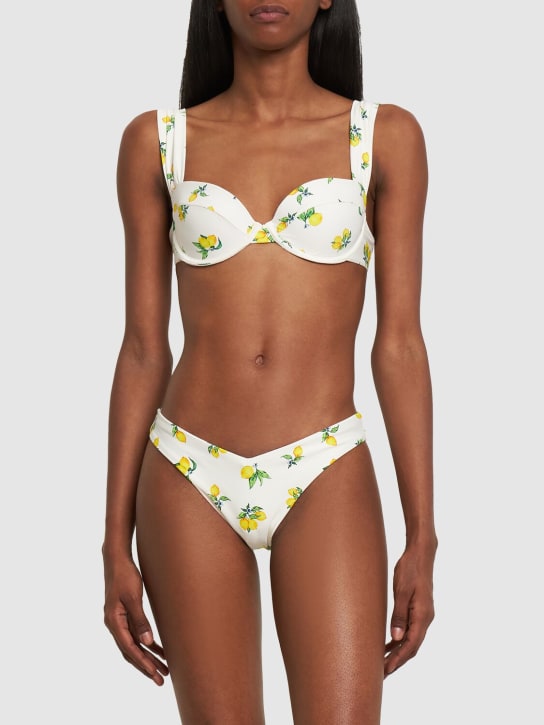 Weworewhat: Delilah印花比基尼泳裤 - 象牙色/多色 - women_1 | Luisa Via Roma