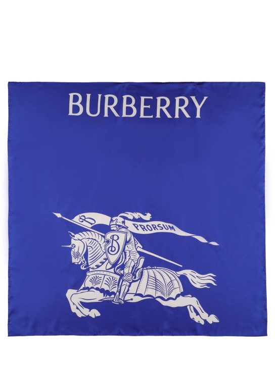 Burberry: Bufanda de seda con logo estampado - Knight - women_0 | Luisa Via Roma