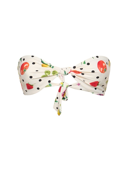 Weworewhat: Top de bikini sin tirantes con lazo - Blanco/Multi - women_0 | Luisa Via Roma