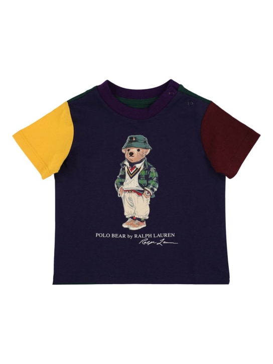 Polo Ralph Lauren: Polo bear color block cotton t-shirt - kids-boys_0 | Luisa Via Roma