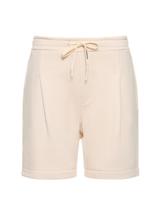 A Paper Kid: Unisex cotton sweat shorts - Cream - women_0 | Luisa Via Roma