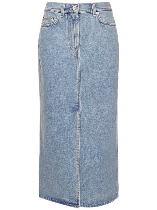 Rona cotton denim long skirt - Thumbnail 1