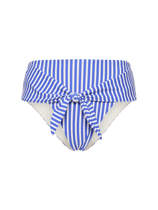 Weworewhat: High rise bikini bottoms w/ self-tie bow - Blue/White - women_0 | Luisa Via Roma