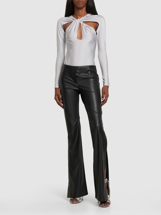 Coperni: Paneled flared faux leather pants - Black - women_1 | Luisa Via Roma