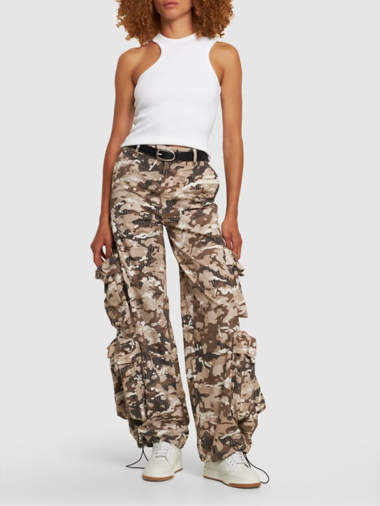 Amiri: Pantaloni larghi in drill di cotone camouflage - Multicolore - women_1 | Luisa Via Roma