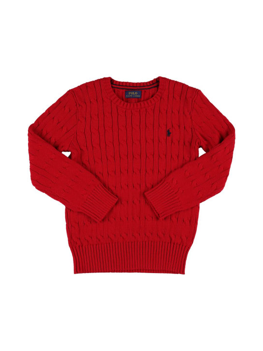 Polo Ralph Lauren: Cable knit wool sweater - kids-girls_0 | Luisa Via Roma