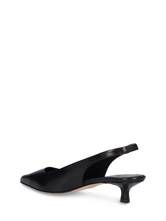 Aeyde: 35mm Valerie leather slingback pumps - women_3 | Luisa Via Roma