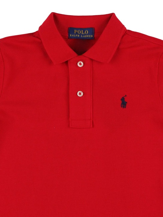 Ralph Lauren: Logo embroidered piquet polo shirt - kids-boys_1 | Luisa Via Roma
