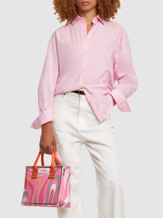 Pucci: Small 3D print denim tote bag - Pink - women_1 | Luisa Via Roma