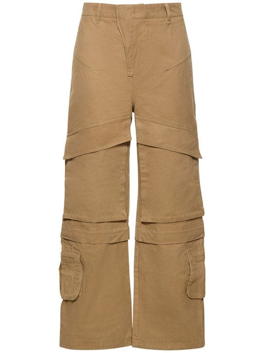 Entire Studios: Wide leg cotton cargo pants - Brown - men_0 | Luisa Via Roma