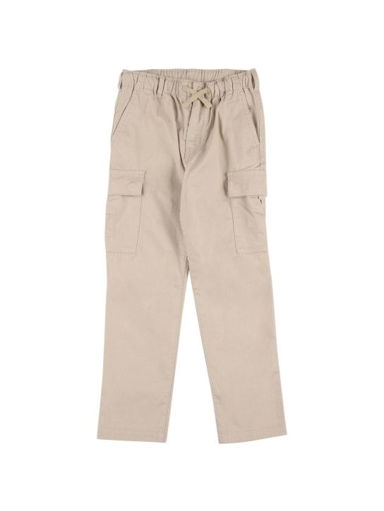 Polo Ralph Lauren: Pantalones cargo de gabardina de algodón - Beige - kids-boys_0 | Luisa Via Roma