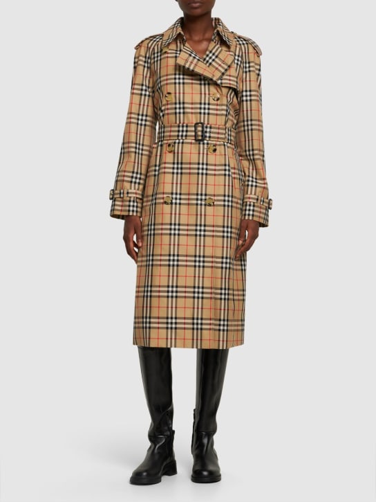 Burberry: Trench Harehope stampato - Archive Beige - women_1 | Luisa Via Roma