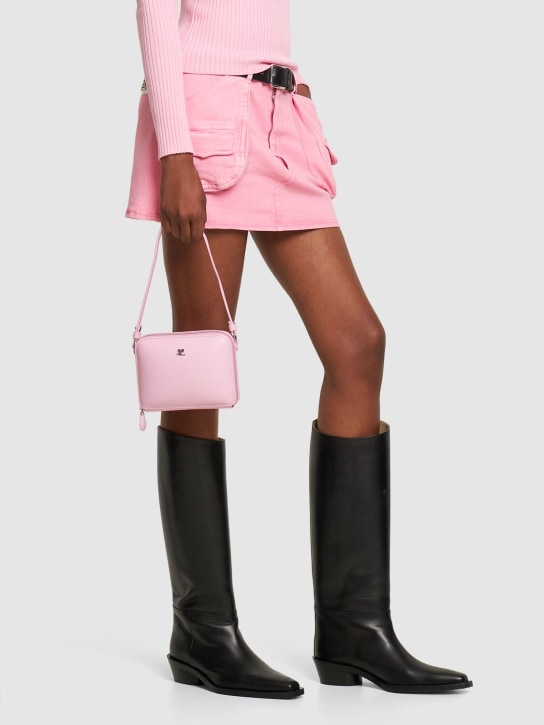 Courreges: Cloud leather shoulder bag - Candy Pink - women_1 | Luisa Via Roma