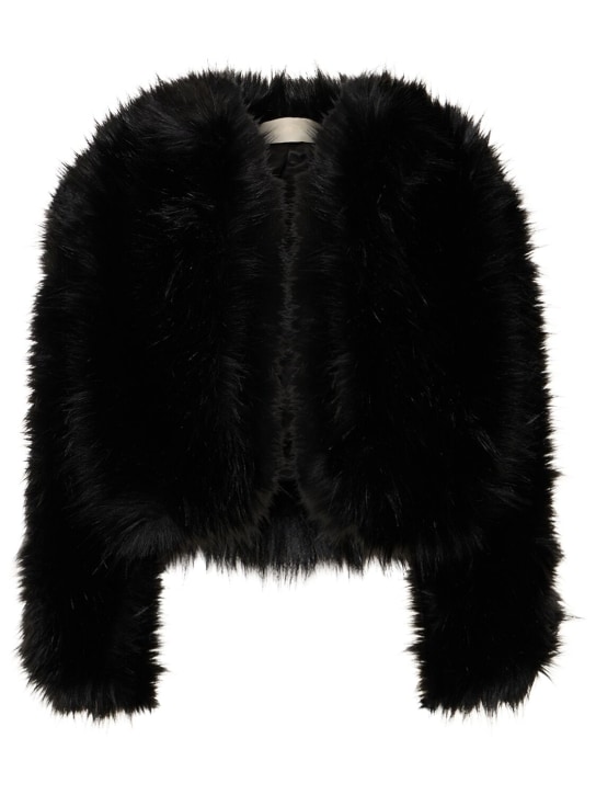 Elie Saab: Faux fur crop jacket - women_0 | Luisa Via Roma