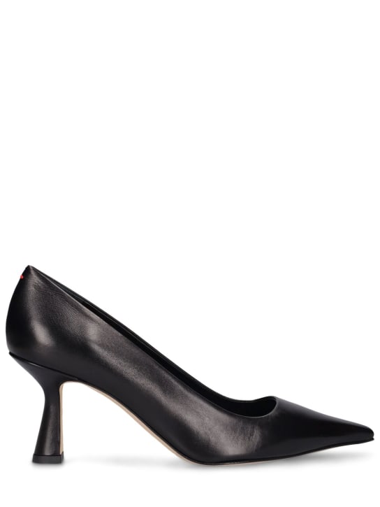 Aeyde: 75mm Zandra leather heels - Black - women_0 | Luisa Via Roma