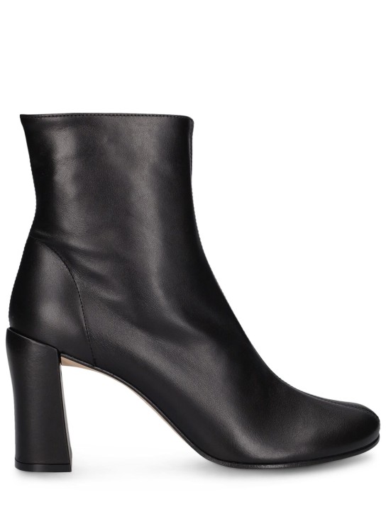 BY FAR: 100mm Vlada leather ankle boots - Black - women_0 | Luisa Via Roma