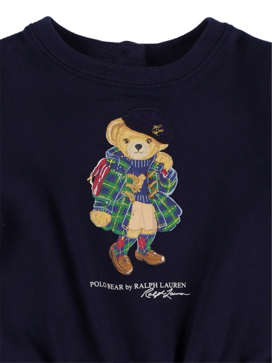 Polo Ralph Lauren: Bear print cotton jersey dress - Navy - kids-girls_1 | Luisa Via Roma