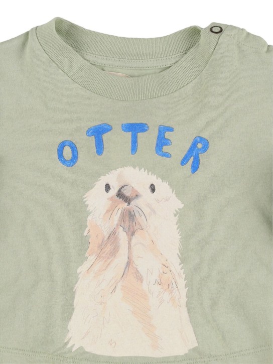 The Animals Observatory: Otter print cotton jersey t-shirt - kids-girls_1 | Luisa Via Roma