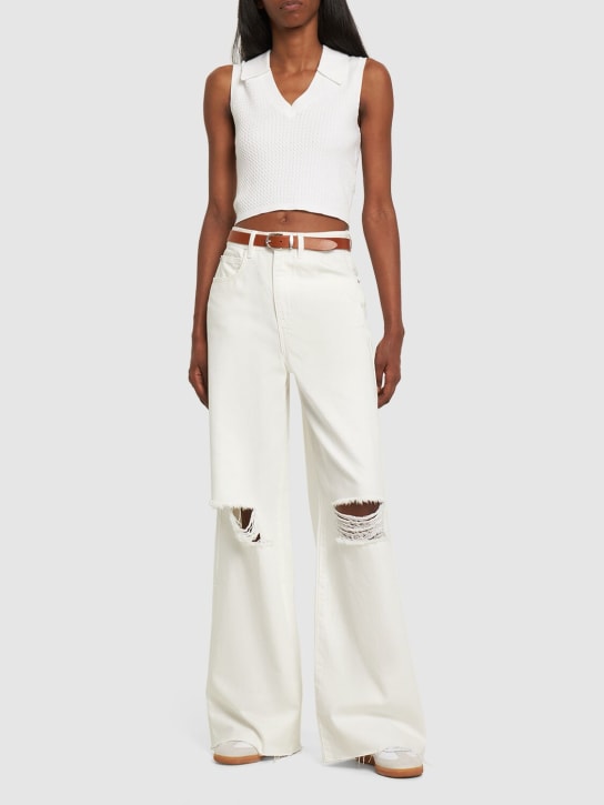 Weworewhat: Polo Tennis con cuello en V - Blanco - women_1 | Luisa Via Roma