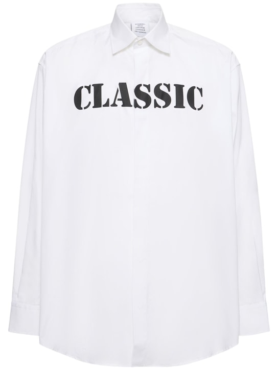 VETEMENTS: Classic Shirt印花棉质府绸衬衫 - men_0 | Luisa Via Roma