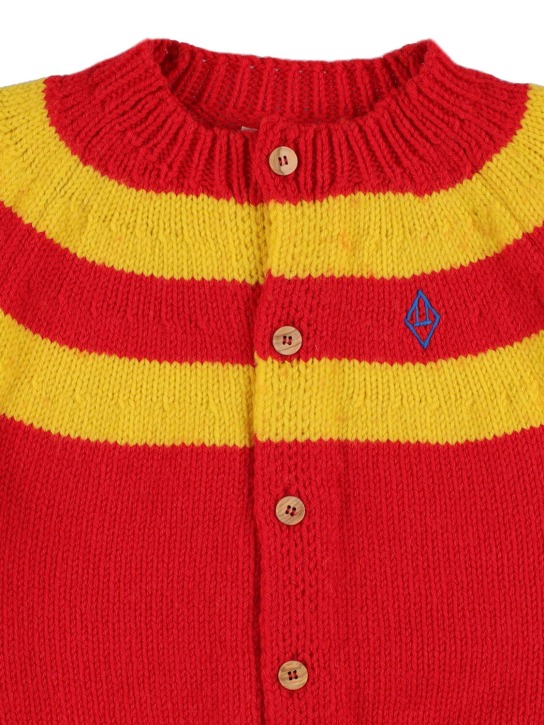 The Animals Observatory: Wool knit cardigan - Red - kids-girls_1 | Luisa Via Roma