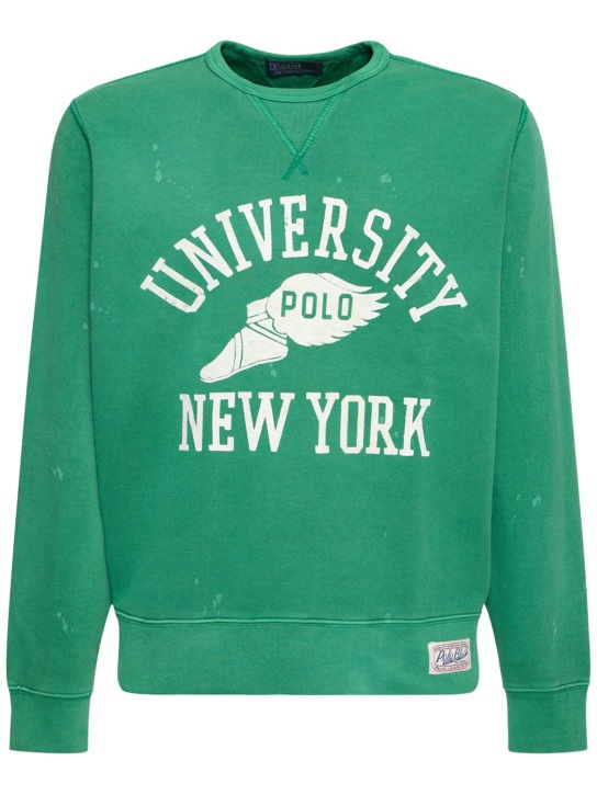 Polo Ralph Lauren: Sweatshirt mit Universitätsdruck - Grün - men_0 | Luisa Via Roma