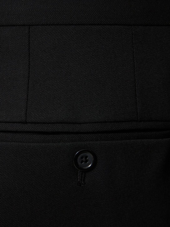 Dolce&Gabbana: Stretch wool pants - Siyah - men_1 | Luisa Via Roma