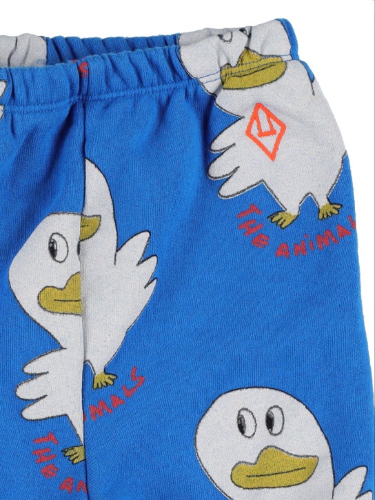 The Animals Observatory: Duck print cotton sweatpants - Blau - kids-girls_1 | Luisa Via Roma