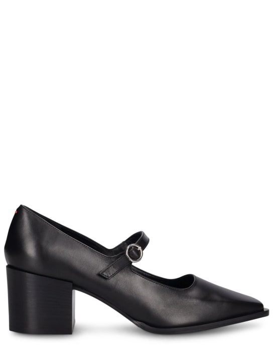 Aeyde: Zapatos de tacón de piel 55mm - Negro - women_0 | Luisa Via Roma