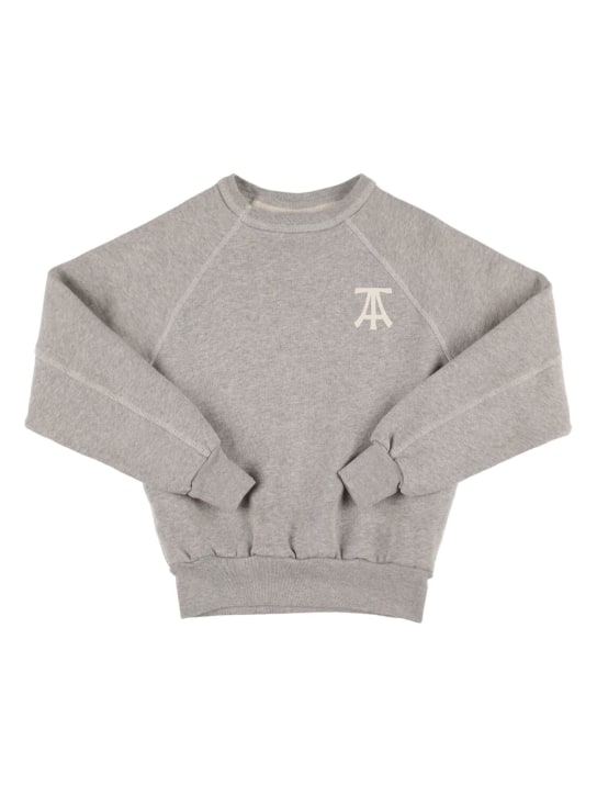 The Animals Observatory: Logo print cotton sweatshirt - Grey - kids-boys_0 | Luisa Via Roma