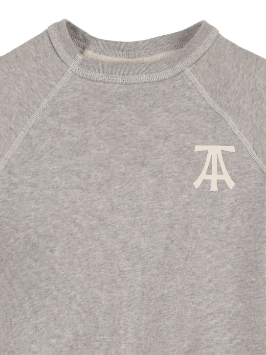 The Animals Observatory: Logo print cotton sweatshirt - Grey - kids-boys_1 | Luisa Via Roma